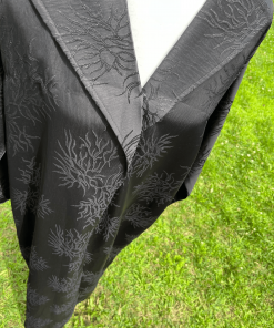 Alternative view of Abaya noire élégante à motifs ton sur ton